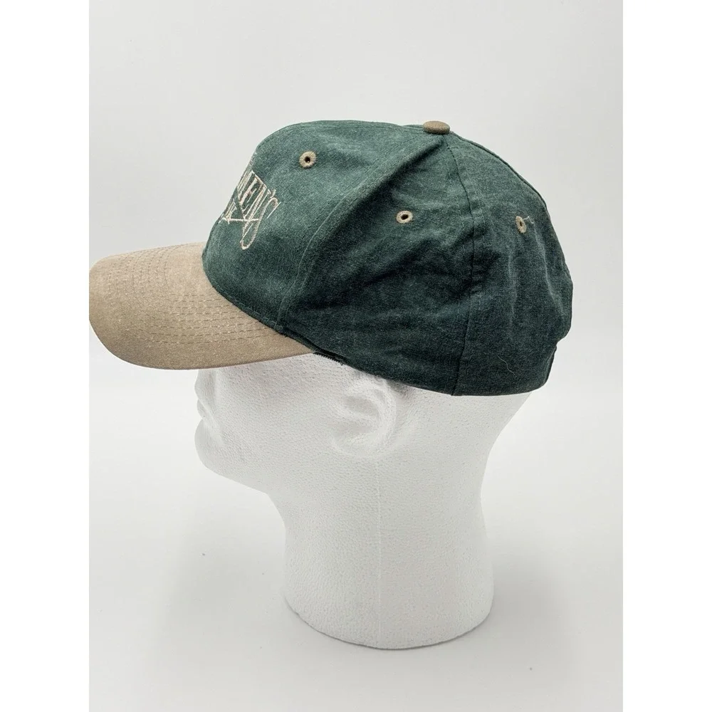 The Stockmens Bank Vintage Green Tan Hat Strapback Kati